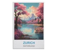 Educational and Fun Game for Elders Children Family，Zurich Switzerland，Adults 1000 Piece Jigsaw Puzzle- Christmas，52x38，paper puzzle ，AA-1393