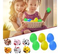 Educational Animal Toy Set for Children DIY Rabbit Car and Decompression Egg Perfect for Birthdays Easter Celebrations and Interactive Learning Activities (A, One Size)