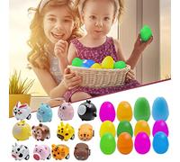 Educational Animal Toy Set for Children DIY Rabbit Car and Decompression Egg Perfect for Birthdays Easter Celebrations and Interactive Learning Activities (C, One Size)