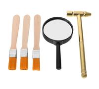 Educational Archaeology Dig Kit for Gemstone Excavation Tools Set Small Hammer Brushes and Magnifier Stem Science for Boys and Exploration and Learning