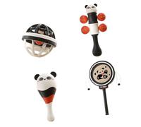 Educational Baby Rattle Set for 0-3Month Supporting Head Lift and Grip Training with Lovely Panda Shape Music Toy Infant Music Toy