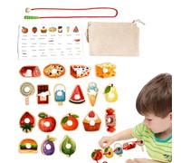 Educational Bead Toy - Threading Toys | Wooden Threading Game | Learning 430g Stringing Blocks with Greedy Caterpillar for Developing Thinking Skills for Preschool Children and Girls