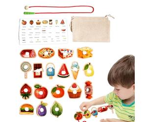 Educational Bead Toy - Threading Toys | Wooden Threading Game | Learning 430g Stringing Blocks with Greedy Caterpillar for Developing Thinking Skills for Preschool Children and Girls