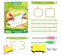 Educational Brain Cards - 20 Piece Logic Learning Set, Cognitive Skill and Hand Coordination Trainer, Left Right Brain Development Activity | Learning Fun Exercise Game for Kids Teens Adults