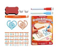 Educational Brain Cards - 7.68x5.39inch Cognitive Training Deck, 20 Piece Logic Game, Skill Building Toy With Writing Tools | Engaging Learning Tool For Children Supporting Fine Motor Development