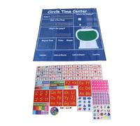 Educational Calendar Set, Preschool Learning Cards with Letter Word Math Chart, Weather & Date Activity Kit with Rotating Disc and Counting Pieces for Kids Over 3