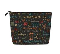 Educational Chemistry Equation Experiment, Cosmetic Bag Imitation Linen Makeup Bag Portable Travel Toiletry Bag
