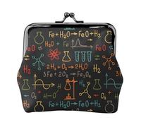 Educational Chemistry Equation Experiment, PU Leather Coin Purse, Small Wallets, Change Pouch with Kiss Lock Clasp Buckle, Change Purse