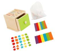Educational Coin Box Board Game Toy for Early Childhood Cognitive Development Wooden Color Sorting for Toddler Color Sorting Board Toy
