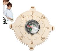 Educational Compass - Compass Making Kits | Wooden Travel Compass For Kids - Wooden Travel Compass For Kids, Multifunctional Experimental Teaching Equipment 8x8x0.1cm For School