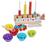 Educational Counting Toy - Clip Bead Math Game, Color Sorting with Matching, Fine Motor Skill Design, Learning Activity Tool, Preschool Educational Accessory for Developing Early Skills Coordination