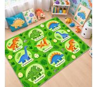 Educational Dinosaur Area Rug 240x300 Preschool Rug Washable Non Slip | Soft Low Pile Floor Carpet for Living Room, Bedroom, Hallway, Entryway Home Decor, Indoor Decorative Rug