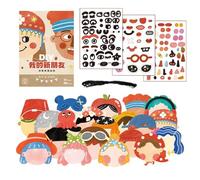 Educational DIY Face Stickers, Creative Mix and Match Art Sheets, Safe Cartoon Expression Decals for Notebooks, Fun Party Game Activity for, Vibrant Craft Supplies for Kids Birthday Gift