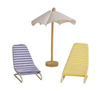 Educational Dolls House Chair Miniatures Zakka Toy Pretend Play Realistic Model Parasol Chair Model Small Size Collectible Dollhouses Accessories