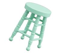 Educational Dolls House Stool Miniatures Wood Zakka Toy Pretend Play Realistic Model Round Top Stool Model Small Size Miniature Home Decors