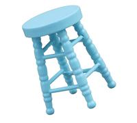 Educational Dolls House Stool Miniatures Wood Zakka Toy Pretend Play Realistic Model Round Top Stool Model Small Size Miniature