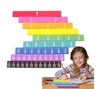 Educational Fraction Tile Kit, Interactive Learning Blocks, Fine Motor Skill Training Toy System, Easy Visual Math Concept Builder for Details, Preschool Home School Teaching Activity Usage
