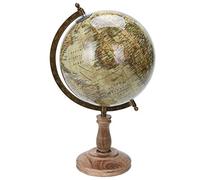 Educational Geographic Modern Rustic Antique Wood Base Desktop Swivel World Globe Map Atlas Kids Decoration 4 Sizes 3 Colours (Brown, 8")