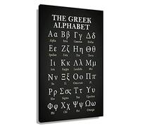 Educational Greek Alphabet Posters for Classroom Wall Art Prints Canvas Learning Painting Modern Ancient Letters Black and White Decor for Education Kids Room Student Gift Unframed 12x18inch(30x45cm)