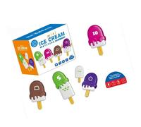 Educational Ice Cream Shape Letter Number Learning Toy Toy For Toddler 26 Pieces Preschool Matching Game