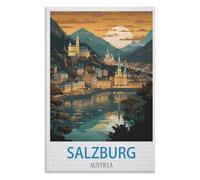 Educational Intellectual， Salzburg Austria，Adults 1000 Piece Jigsaw Puzzle- Christmas，52x38，paper puzzle ，AA-681