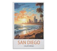 Educational Intellectual, San Diego California ,Adults 1000 Piece Jigsaw Puzzle- Christmas,52x38,paper puzzle ,AA-581