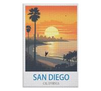 Educational Intellectual, San Diego California,Adults 1000 Piece Jigsaw Puzzle- Christmas,75x50,wooden puzzle ,AA-761