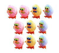 Educational Jumping Chick Wind Up Toy Set for Children and Toddlers 10 Pieces Hopping Chickens Ideal for Easter Egg Hunts Party and Celebrations (Yellow, One Size)