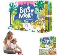 Educational Kids Activitybundle, Busy Book for Toddlers 3-5, Preschool Learning Activities, Montessori Educational Learning Toys with Sticker Activities, Travel Toy Book for Boys and Girls (Dinosaur)