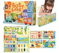 Educational Kids Activitybundle, More Hands on Play, Montessori Preschool Busy Book with 10 Themes, Animals Fruits Up - Preassembled Learning Activities Toys Gift for Boys Girls Christmas Birthday (B)