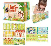 Educational Kids Activitybundle, More Hands on Play, Montessori Preschool Busy Book with 10 Themes, Animals Fruits Up - Preassembled Learning Activities Toys Gift for Boys Girls Christmas Birthday (C)