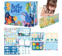 Educational Kids Activitybundle, More Hands on Play, Montessori Preschool Busy Book with 10 Themes, Animals Fruits Up - Preassembled Learning Activities Toys Gift for Boys Girls Christmas Birthday (D)