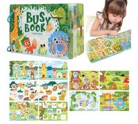 Educational Kids Activitybundle, More Hands on Play, Montessori Preschool Busy Book with 10 Themes, Animals Fruits Up - Preassembled Learning Activities Toys Gift for Boys Girls Christmas Birthday (A)