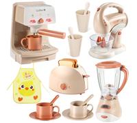 Educational Kitchen Toy Set for Kids, Role Play Coffee machine, Toaster, Blender & Mixer, Interactive Toy for 3+ Year Olds, Birthday Gift for Girls & Boys