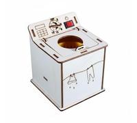ＡＷＨＡＯ Educational Laundry Assembly Kit Washer Model Set With Interactive Build Wooden Structure Drum Window Hinged Cover Control Layout suitable for classroom projects student workshops