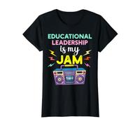 Educational Leadership is My Jam 80s Retro Teachers Day Value Graphic T-Shirt, Women, Black, M