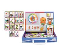 Educational Magnetic Book,Double Side Learning Toys - Dress-Up Game - for Boys Girls Kids Party Home Preschool School Travel Beach