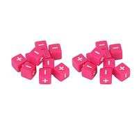 Educational Math Dice Set 20pcs Engraved Plus Minus Symbols 16mm Plastic Calculation Dices for Kids Learning Mathematics Classroom Teaching Aids Infant Development Toys (Pink)