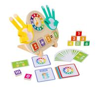 Educational Math Learning Toy - Interactive Counting Clock, Portable Wooden Number Set, Cognitive Development Tool | Preschool Homeschool Teaching Aid for Boys Girls toddlerr Children 3-8 Years Old Bi