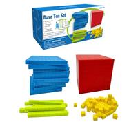 Educational Math, Manipulatives Blocks, Hands-On Concrete Learning Fine-Motor Number-Sense Place-Value Pattern-Recognition, Base Ten Blocks for Math 9.25x4.33x4.33inches