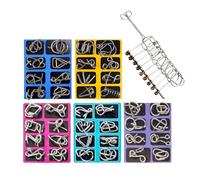 Educational Metal Puzzle, Challenging Mind Test Game Toy, Metal Ring Brain Teaser for Kids, Teens, Adults, Home, School, and Travel, Fun and Portable Party Favors, Stocking Stuffers, Improve Logic