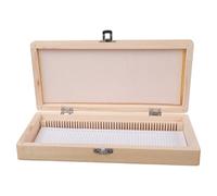 Educational Microscope Slides 50PCS Biology Specimens with Wood Storage Case and Metal Buckle for Classroom Use Glass Microscope Slides Case