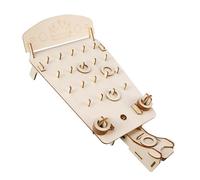 Educational Motion Energy Demonstration Toy with Wood Hoop Projector Display Tool Wood Texture Perfect for Science Class Physics Teaching Aid Elastic Rings