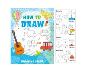 Educational Painting Workbook - 21.5 X 27.5 Cm How To Draw Everything, Step By Step Tutorial | Early Education Fun Coloring Page, Simple Line Drawing Learning Material For
