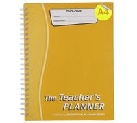 Educational Planning Books - The Teachers Planner 2025-26 | (A4, 8 Periods) | Page-a-Day & Undated, with Dedicated Pages for Year Planning, Exams, Marking, Contacts, and more - Yellow (TP1-Y)
