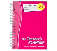 Educational Planning Books - The Teachers Planner 2026-2027 for Secondary School - A5 - Five Period Day - Page-a-Day & Undated - Dedicated Pages for Year Planning, Exams, Marking & more (TP15-Pink)