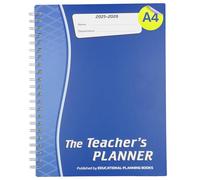 Educational Planning Books - The Teachers Planner Wirobound 2025-26 | A4 Teacher Planner & Academic Diary, Page-a-Day Teacher Notebook in 5 Periods per Day - Blue (TP13-B)