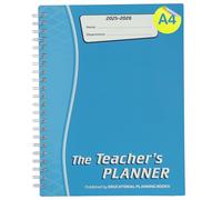 Educational Planning Books - The Teachers Planner Wirobound 2025-26 | A4 Teacher Planner & Academic Diary, Page-a-Day Teacher Notebook in 5 Periods per Day - Turquoise (TP13-T)