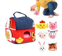 Educational Plush Barn Toy, Interactive Developmental Play Set with Mirror Rattle, Perfect for Boys, Girls, Children, Families, Encouraging Motor Skills, Sensory Learning, Imaginative Play