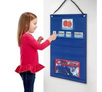 Educational Pocket Board - Sentence Building Board Foldable Reusable Learning Toy | Interactive Word Card Organizer, Literacy Activity System for